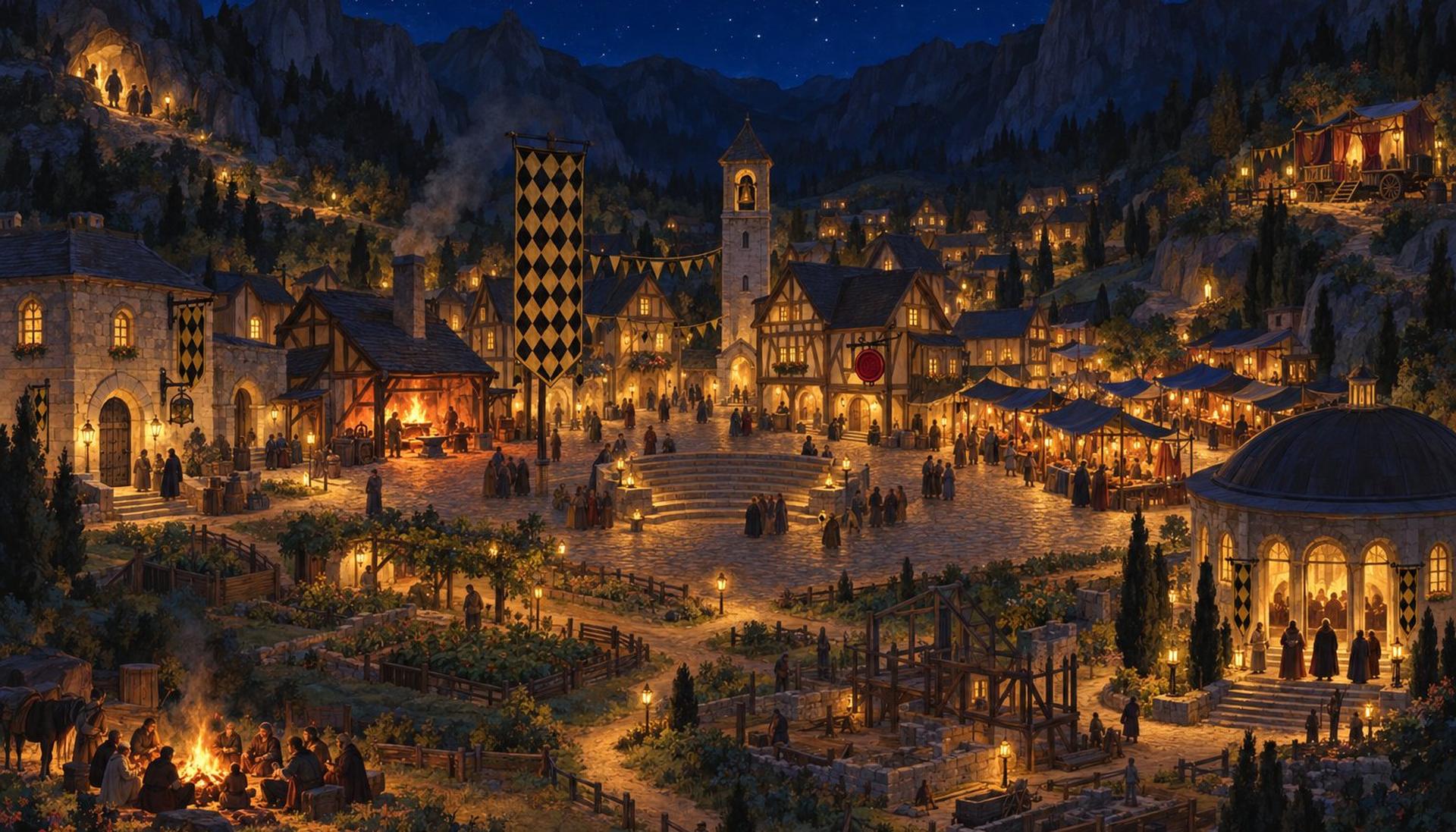 La villa extendiéndose por el valle / The village spreading through the valley